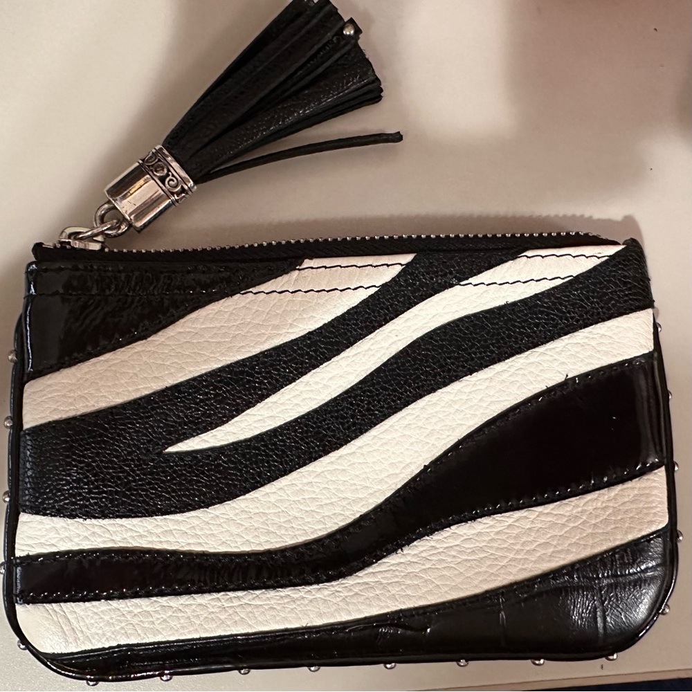 Vintage Brighton Zebra Pattern Leather Wallet